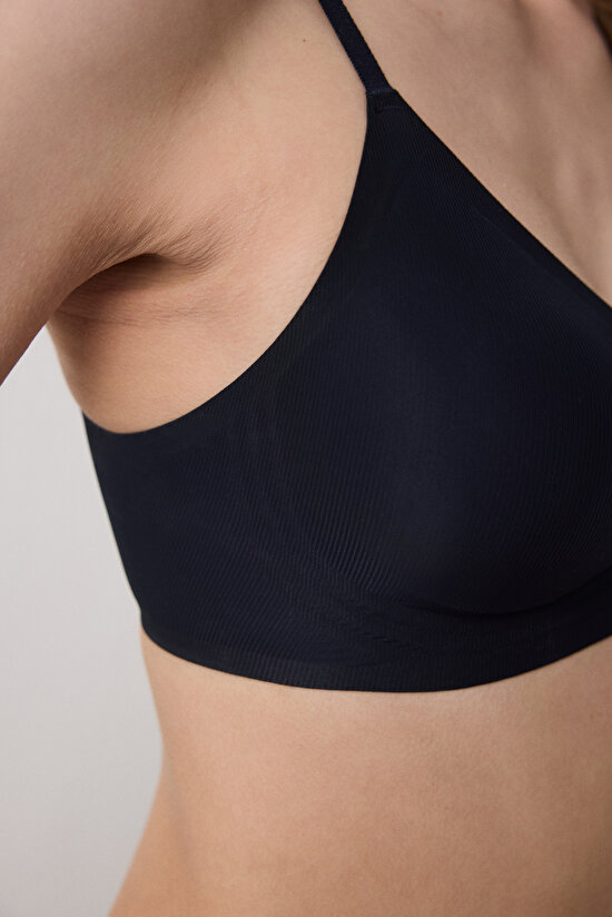 Zerogram - Ribbed Light Invisible Siyah Sütyen Zerogram - Ribbed Light Invisible Siyah Sütyen - 6