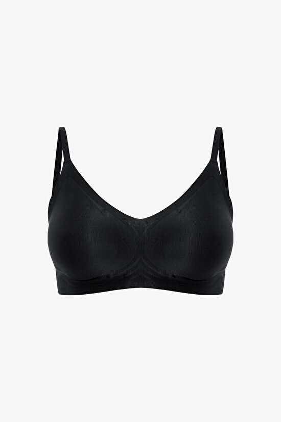 Zerogram - Ribbed Light Invisible Siyah Sütyen Zerogram - Ribbed Light Invisible Siyah Sütyen - 9