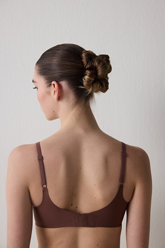 Zerogram - Ribbed Light Invisible Brown Bra - 8