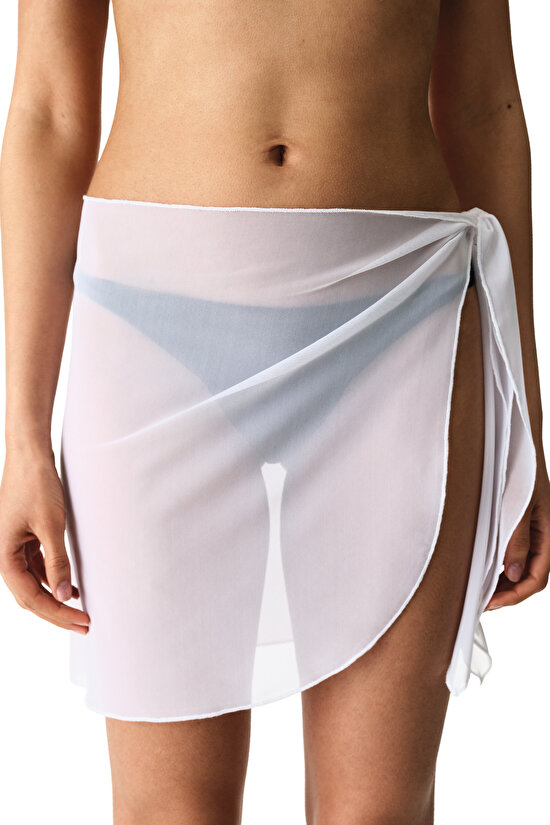 Beyaz Jolie Mesh Pareo - 1