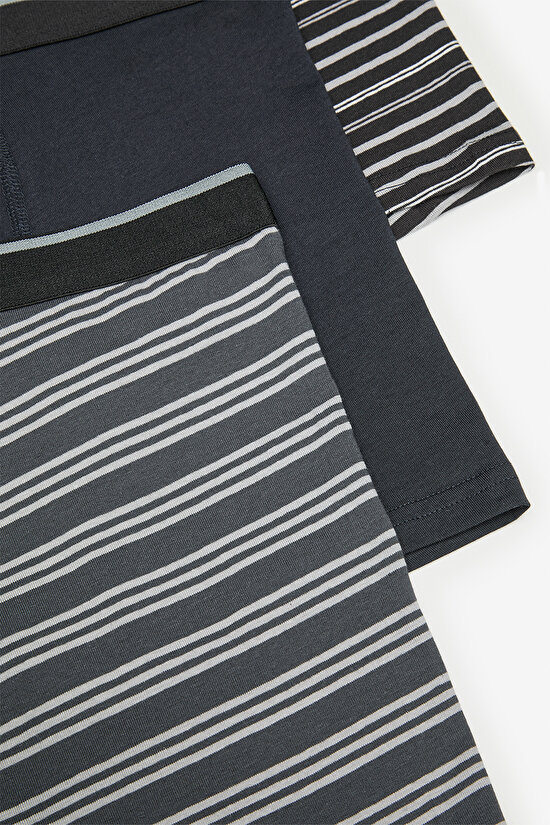 Erkek Pamuklu Thin Stripe 3lü Çok Renkli Boxer - 5