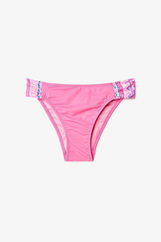 Kız Çocuk Etnik Desenli Fırfırlı Texas Halter Bikini Takımı - 3