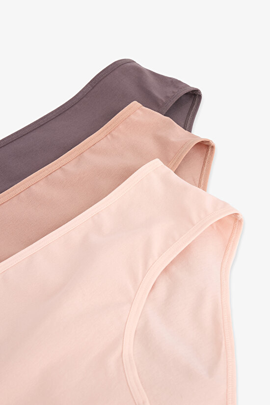 Renkli Earth Tones 3'lü Cover Slip Külot - 5