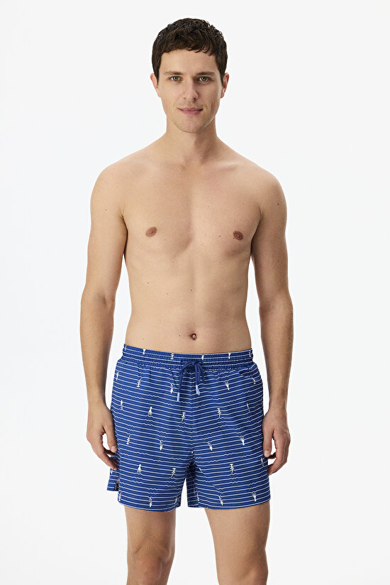 Man Dark Blue Ocean Shorts - 2