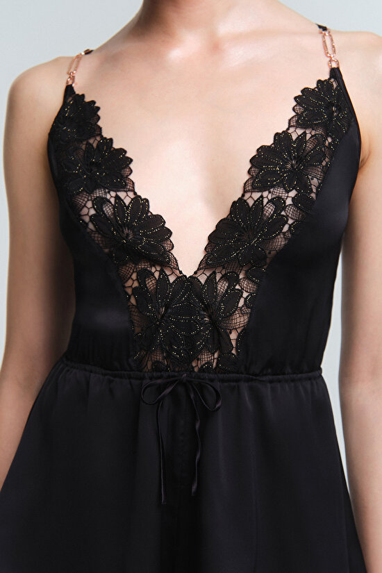 Black Obsidia Lace Bodysuit - 3
