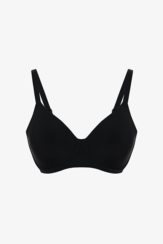 Siyah Büyük Beden Marvel Toparlayıcı Balenli Dolgusuz Sütyen - 5