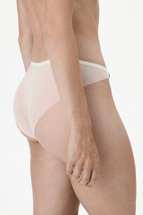 Ekru Printed Lace Slip Külot - 2