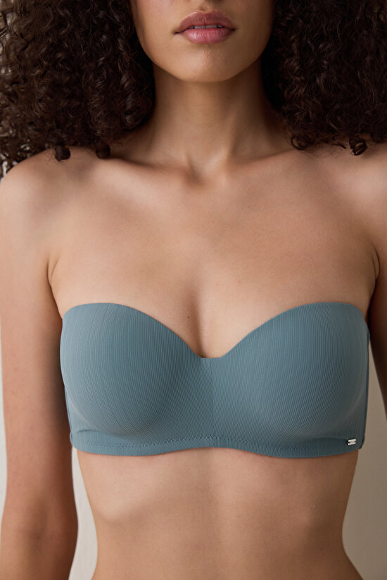 Koyu Gri Lotus Essentials Balenli Straplez Toparlayıcı Sütyen - 4