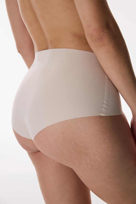 Ceramic Beige Invisible Laser Cut High Waist Slip - 2