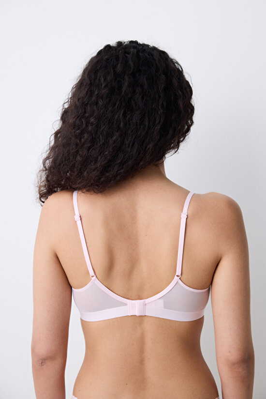Triangle Lace Pembe Sütyen - 4