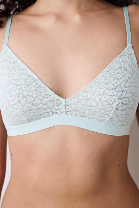 Triangle Lace Mint Bra - 3