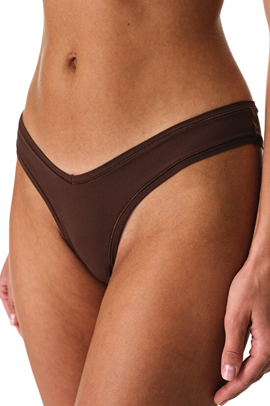 Kahverengi Micro Highleg Brazilian Külot - 1