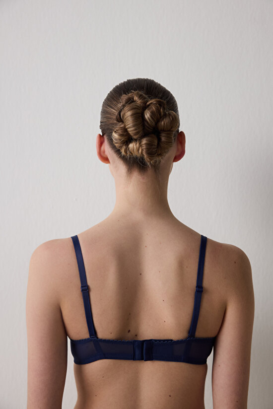 Heart Broderie Lacivert Sütyen - 4