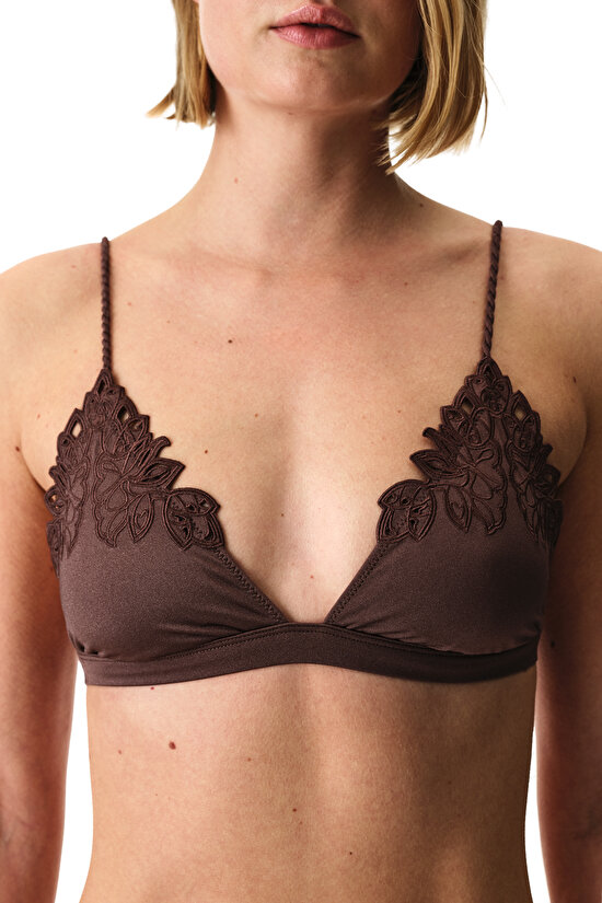 Brown Valeria Triangle Fit Bikini Top - 4