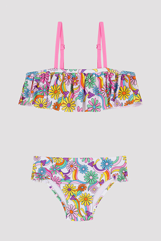 Girls Wavy Bandeau Bikini Set - 1