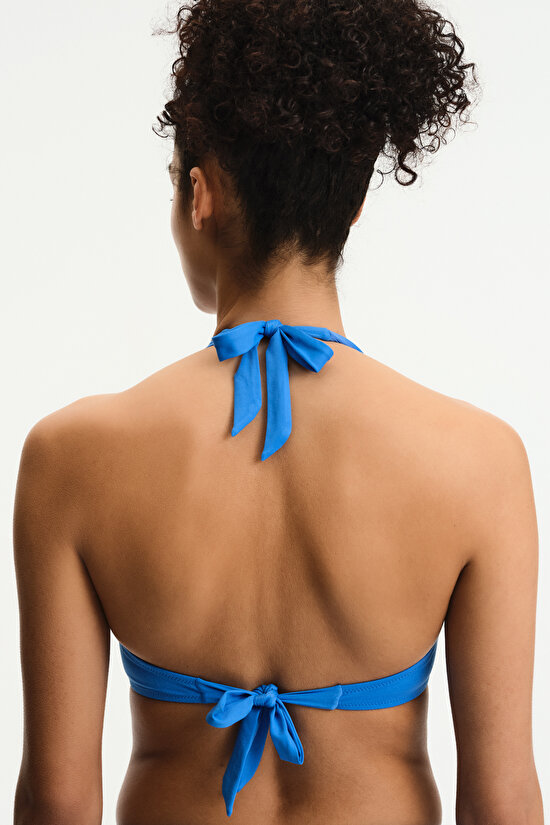 Okyanus Mavi New Üçgen Twist Bikini Üstü - 2