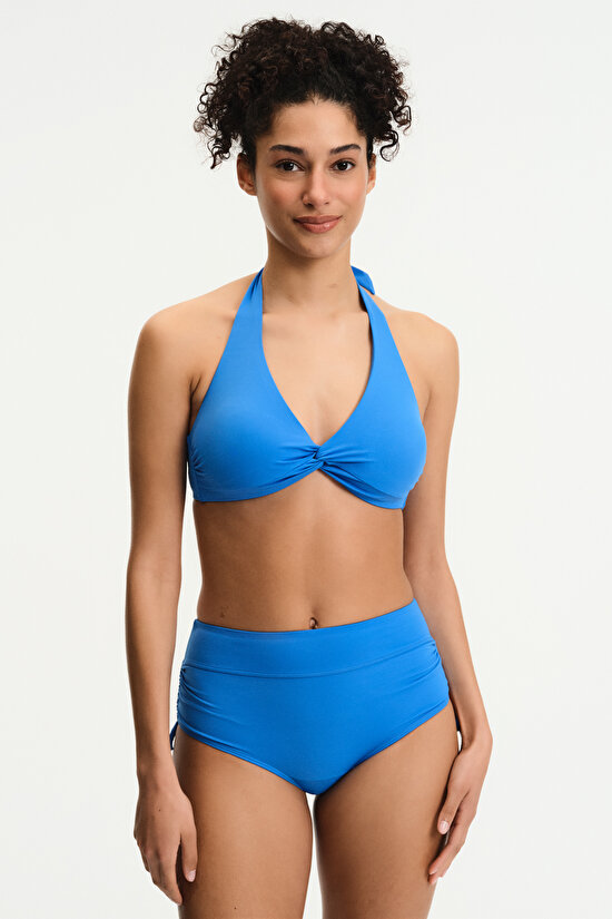 Okyanus Mavi New Üçgen Twist Bikini Üstü - 5