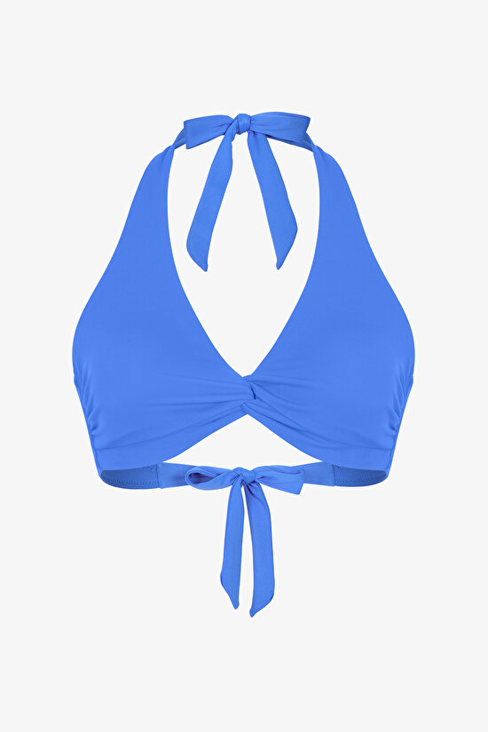 Okyanus Mavi New Üçgen Twist Bikini Üstü - 6