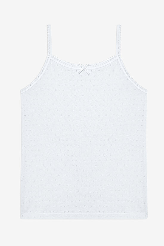 Kız Çocuk Sweet Heart Pamuklu 2li Optik Beyaz Atlet - 3