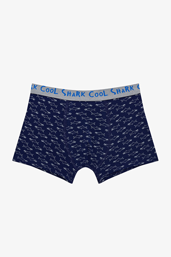 Cool Erkek Çocuk Köpekbalığı Baskılı Pamuklu 2'li Boxer Cool Erkek Çocuk Köpekbalığı Baskılı Pamuklu 2'li Boxer - 3