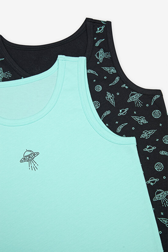 Erkek Çocuk Bubble Pamuklu 2li Çok Renkli Atlet - 4