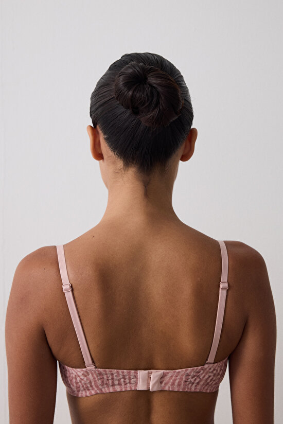 Açık Gül Kurusu Bloom Dantelli Toparlayıcı Balenli Straplez Sütyen - 6