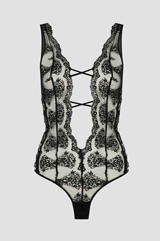 Siyah Ange Bodysuit - Privee Koleksiyonu - 7
