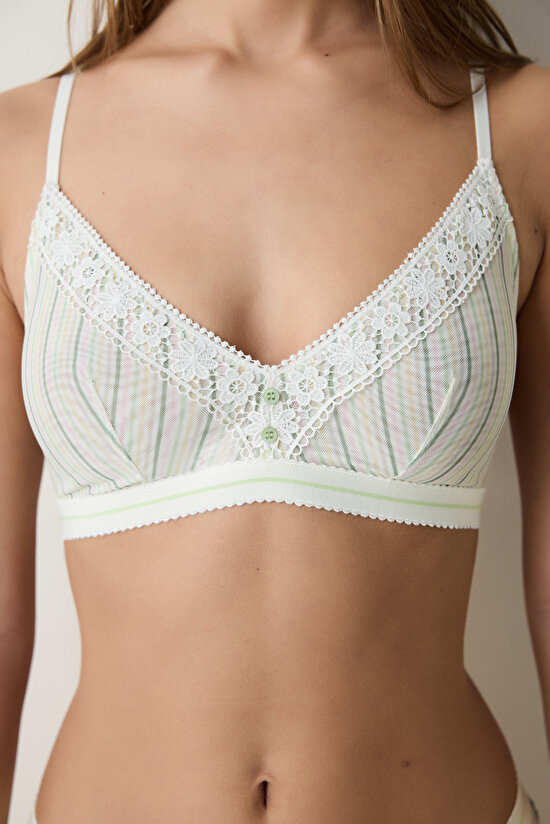 Triangle Stripe Ekru Sütyen - 3