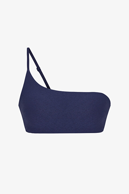Navy Hailey One Shoulder Bikini Top