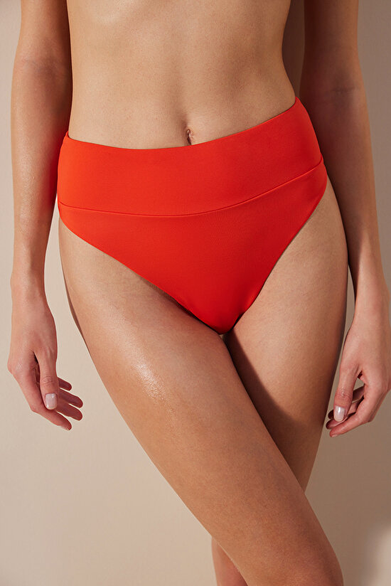 Basic Super High Leg Mercan Bikini Altı - 4