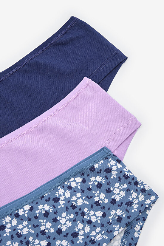 Vintage Floral 3lü Çok Renkli Hipster Külot - 5