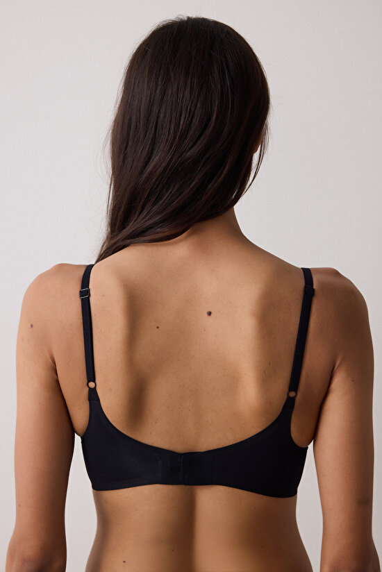 Siyah Zerogram Dikişsiz Balensiz Çıkarılabilir Kaplı Sütyen - 6