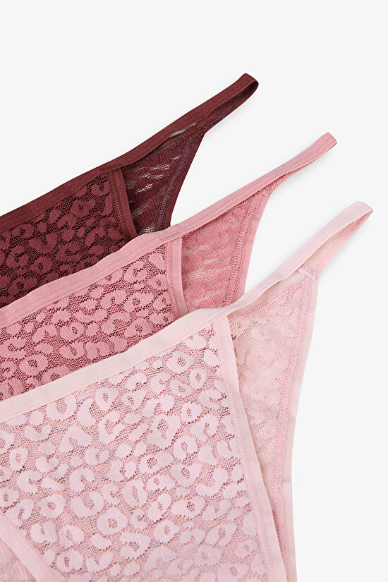 Leo Lace 3lü Çok Renkli Brazilian Külot - 5