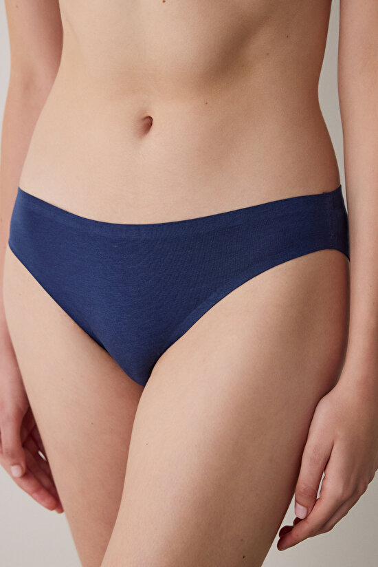 Cotton Bonding Lacivert Slip Külot - 1