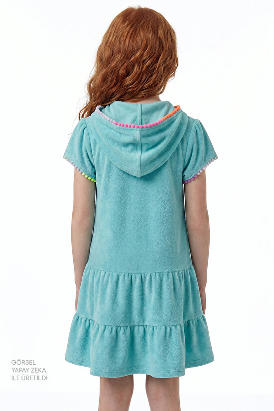 Kız Çocuk Sweet Pastel Mint Towel Kaftan - 2