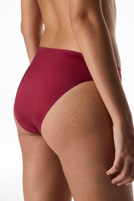Burgundy Invisible Shinny Slip Briefs - 2