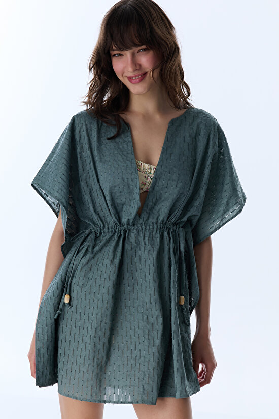 Koyu Yeşil Neri Kaftan - 1
