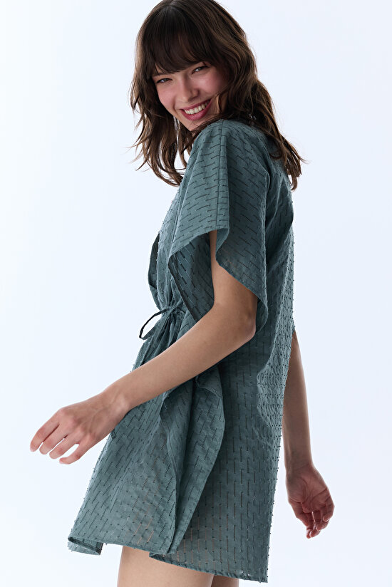Koyu Yeşil Neri Kaftan - 5