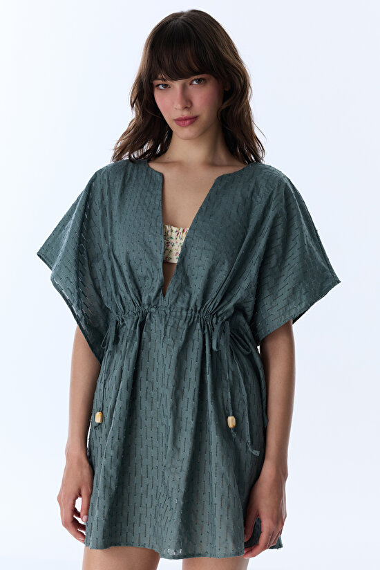 Koyu Yeşil Neri Kaftan - 6
