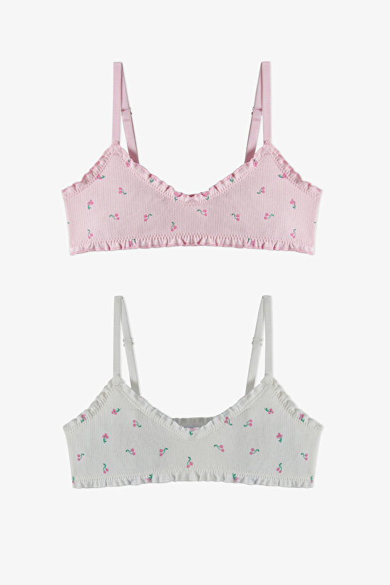 Pembe Kız Çocuk Bloosy 2'li Sütyen - 1