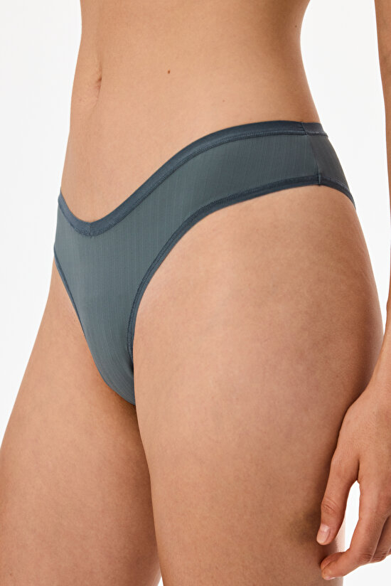 Grey Essentials V Cut Brazilian Briefs - 1