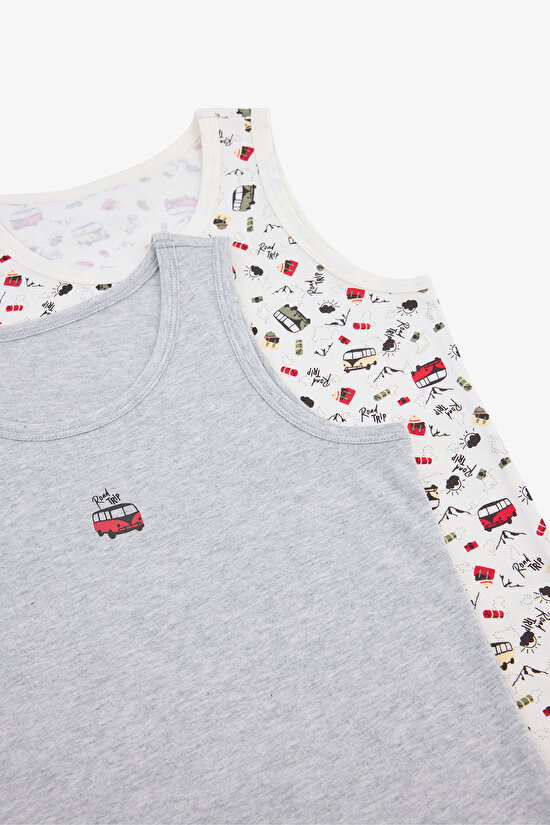 Erkek Çocuk Food Market Pamuklu Çok Renkli 2li Atlet Erkek Çocuk Food Market Pamuklu Çok Renkli 2li Atlet - 4