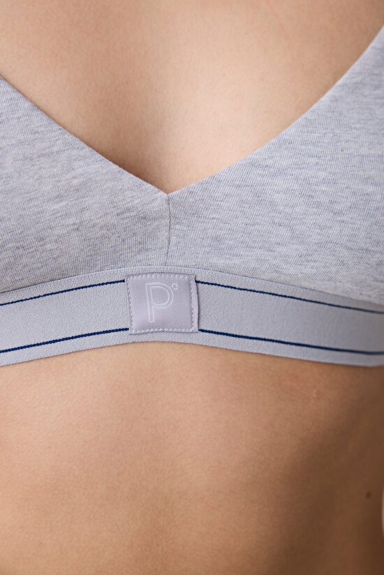 Removable Padded Soft Triangle Gri Sütyen - 3