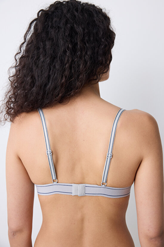 Removable Padded Soft Triangle Gri Sütyen - 5