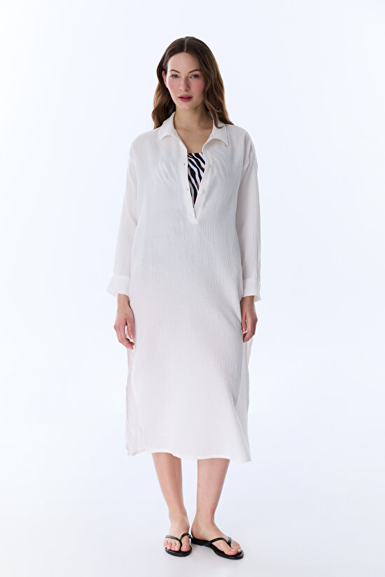 Beyaz Bia Kaftan - 1