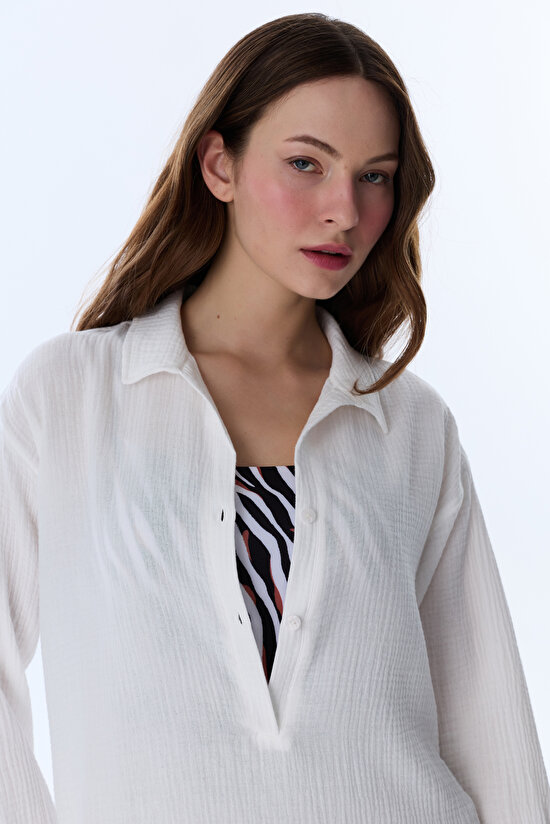 Beyaz Bia Kaftan - 3