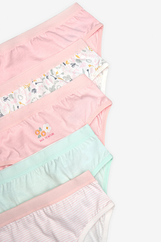 Kız Çocuk Nature 5li Çok Renkli Slip Külot - 7