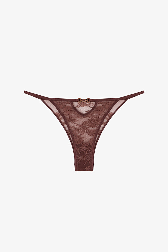 Kahverengi Strap Brazilian Külot - 1
