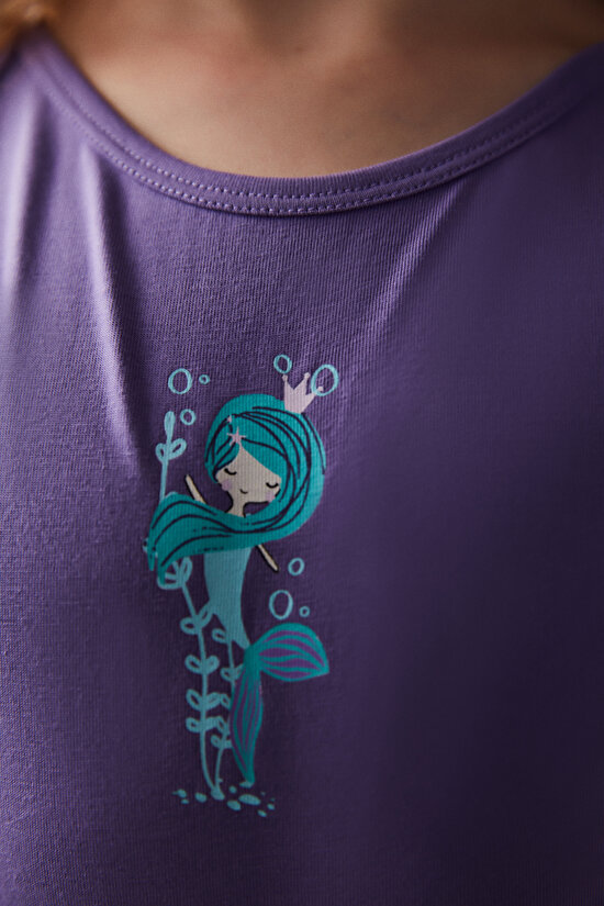 Purple Girls Mermaid 2in1 Crop Top - 6