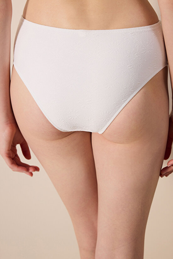 Daisy Rib Kırık Beyaz Hipster Bikini Altı - 2